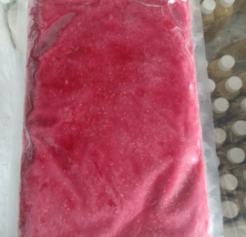 Frozen rasberry juice